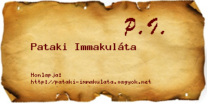 Pataki Immakuláta névjegykártya
